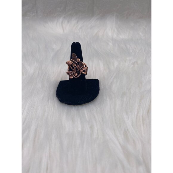 Paparazzi Jewelry Full Of Flutter Copper Ring Stretch Band Butterfly For Women - Picture 3 of 6